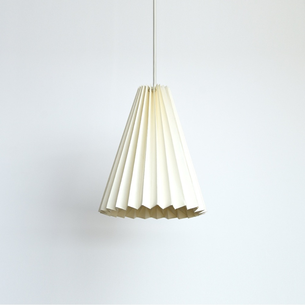 NEW Set 3 NIB White paper origami pleated hanging pendant lampshades